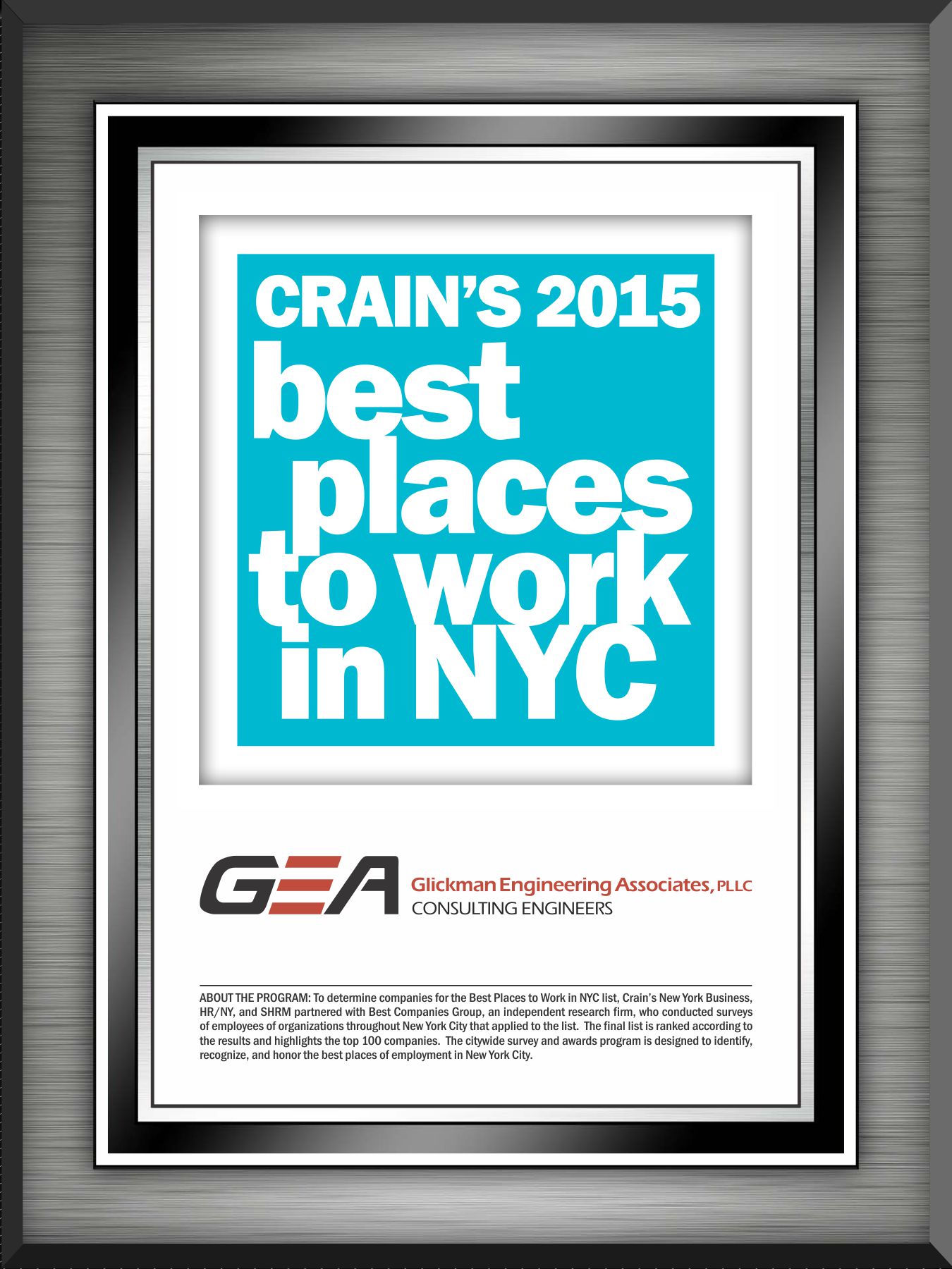 GEA Makes the Coveted “Crain’s 100 Best Firms to Work For in NYC”